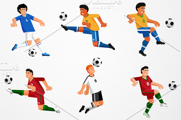 Football Players Set in Illustrations - product preview 1