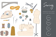 Sewing Clipart, Craft Clipart