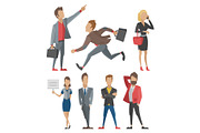 Business vector people man and woman full length of professional portrait community of busnessman and businesswoman characters illustration.