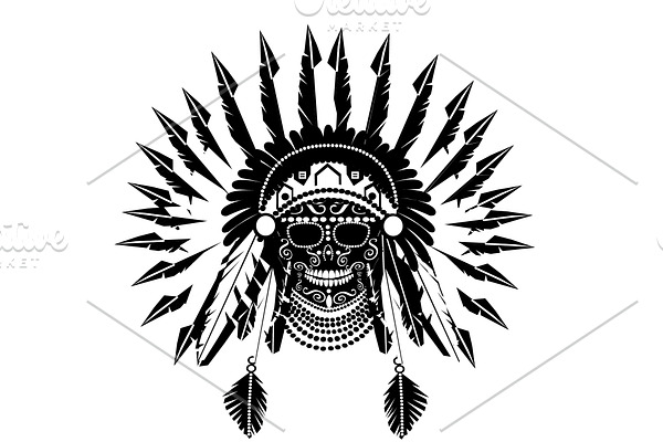 American Indian chief black