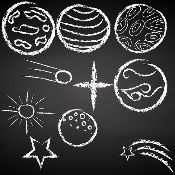 Space Doodles Clipart in Illustrations - product preview 2