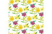 Nature flower illustration seamless pattern background floral summer vector