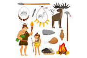 Stone age people and tools