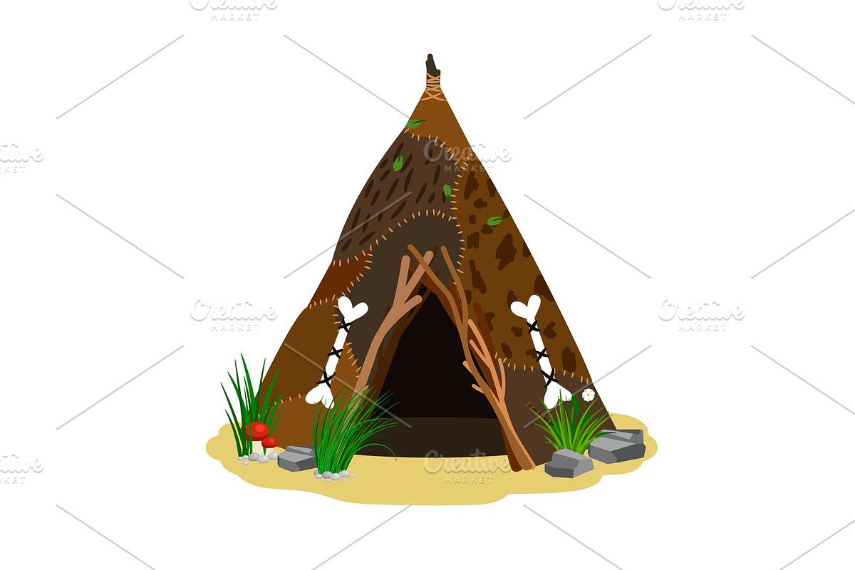 Ancient man hut in Illustrations - product preview 8