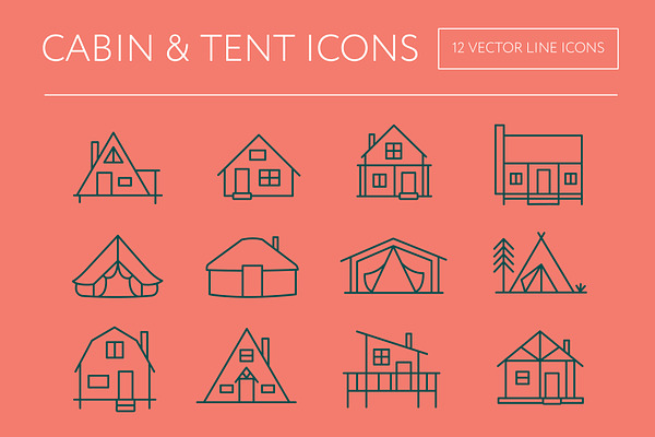 Cabin & Tent Icons