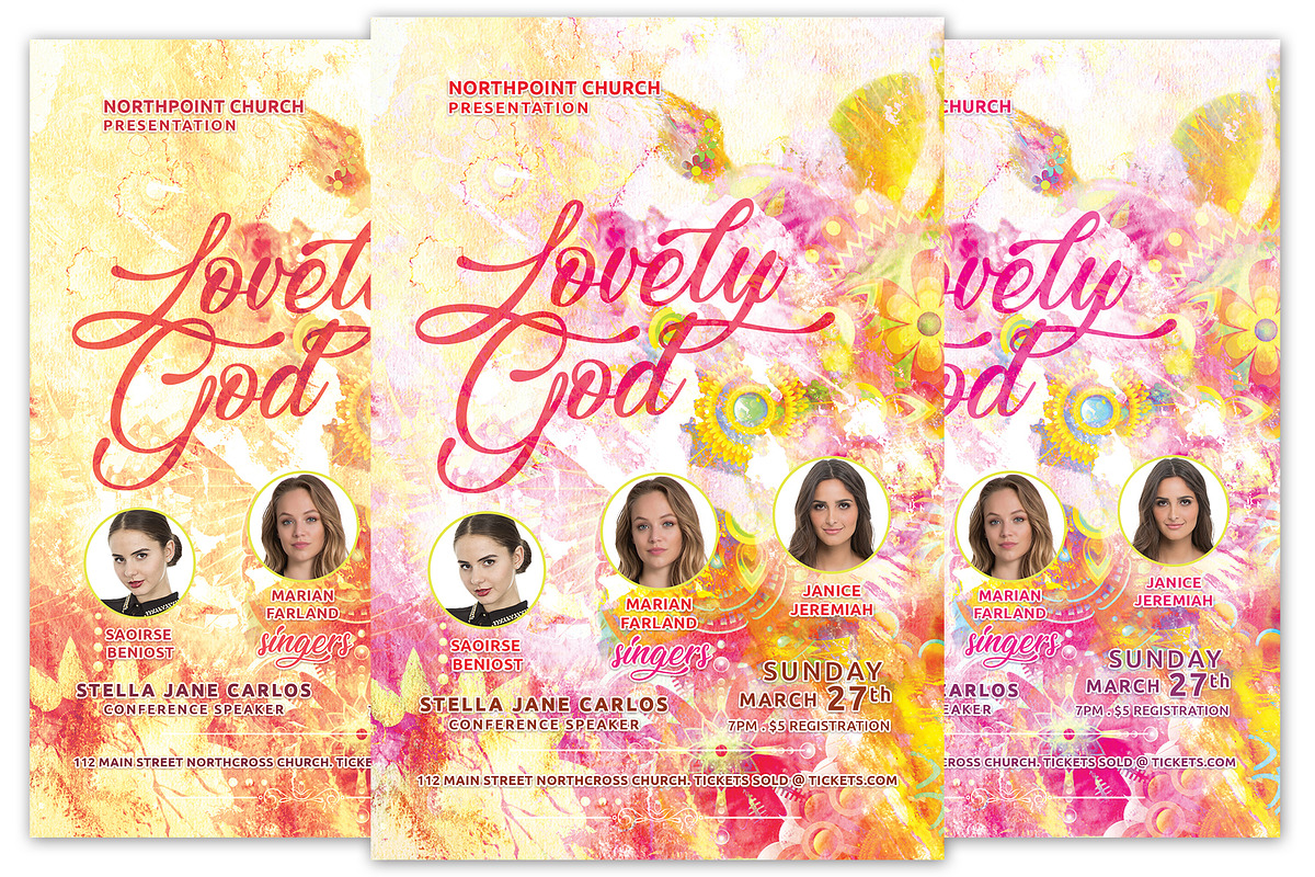 Lovely God Church Flyer in Flyer Templates - product preview 8