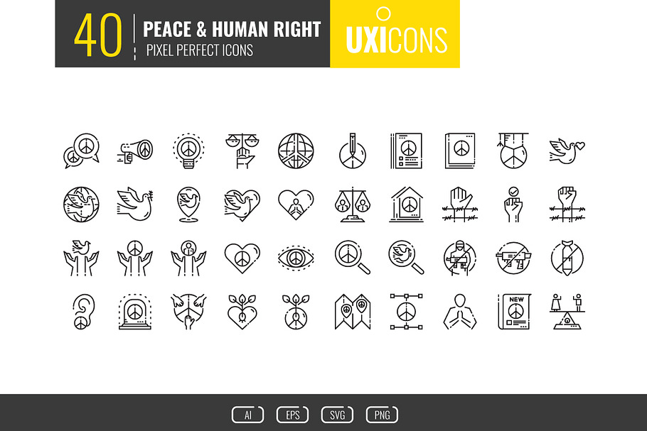 40 Peace & Human Right Icons