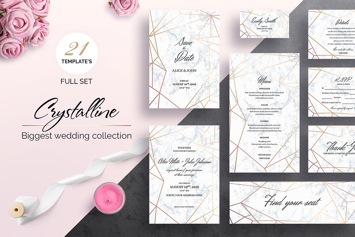 Crystalline Wedding Collection in Wedding Templates - product preview 8