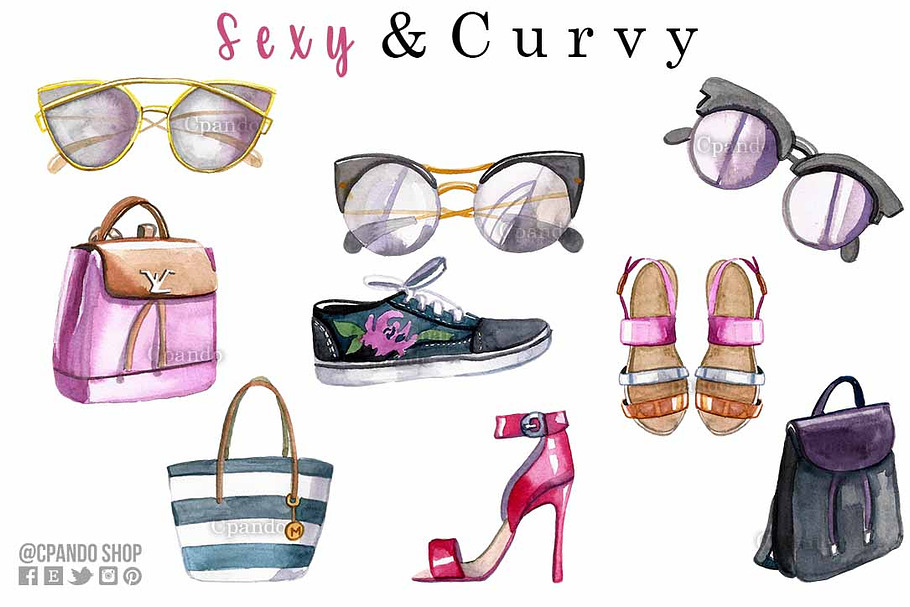 Sexy and curvy, fashion ilustration
