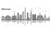 Outline Moscow Russia City Skyline