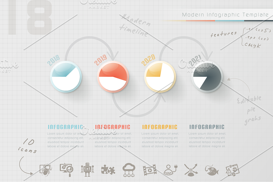 Infographic Timeline (18) in Presentation Templates - product preview 8