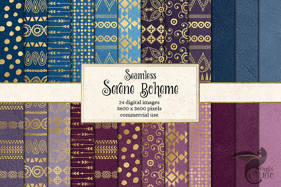 Serene Boheme Digital Paper in Textures - product preview 8