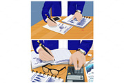 Businessman Activities Set Vector Illustration