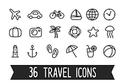Travel line icons