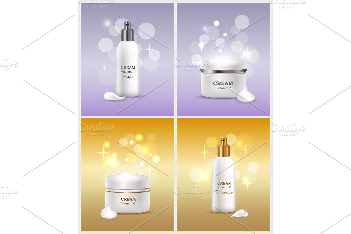 Cream Vitamin A Collection Vector Illustration in Illustrations - product preview 8
