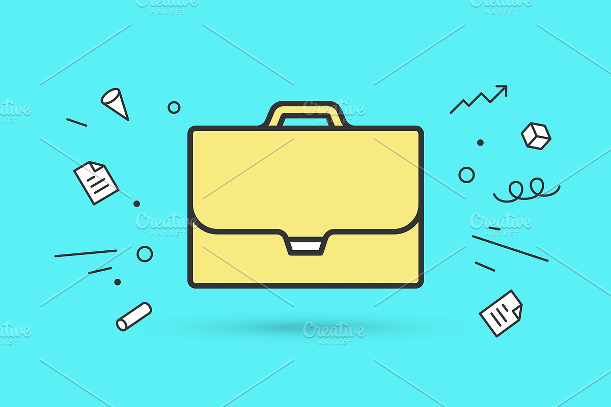 Icon of briefcase in Illustrations - product preview 8