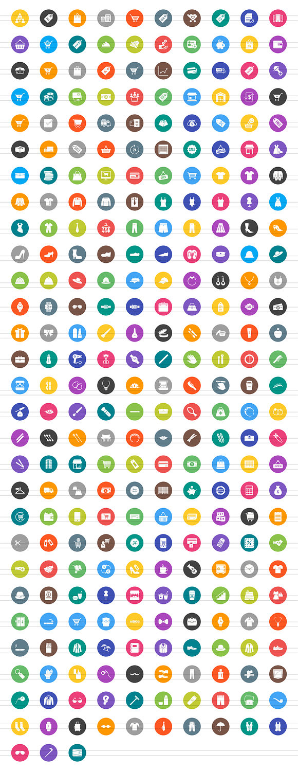 283 Shopping Filled Round Icons in Graphics - product preview 1