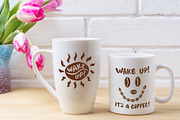 White coffee and cappuccino mug mock