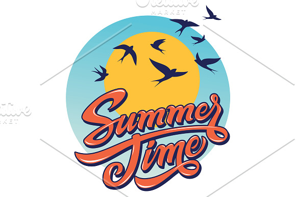 Summertime Lettering Illustration in Illustrations - product preview 1