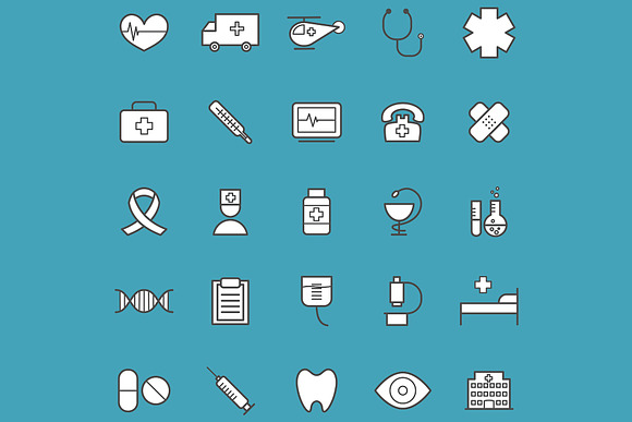 25 vector line medical icons in Graphics - product preview 4