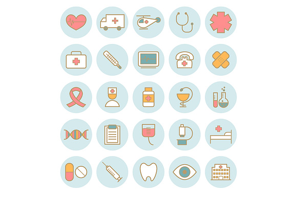 25 vector line medical icons in Graphics - product preview 6