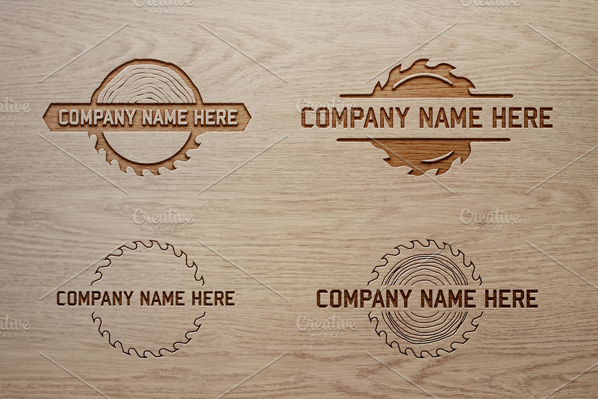 Wood/Saw Logo Bundle. Vector/Mock-Up in Logo Templates - product preview 8