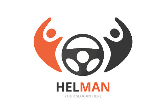 Vector car helm and people logo   in Logo Templates - product preview 1