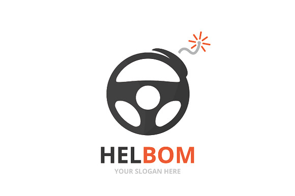 Vector car helm and bomb logo   in Logo Templates - product preview 1