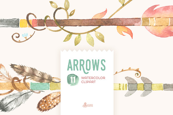 Arrows Watercolor Clipart in Illustrations - product preview 1