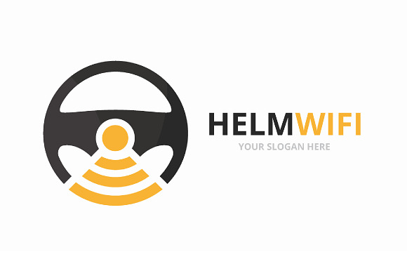 Vector car helm and wifi logo   in Logo Templates - product preview 3