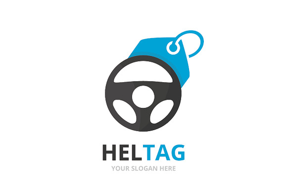 Vector car helm and tag logo   in Logo Templates - product preview 1