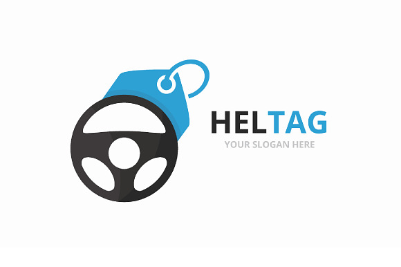 Vector car helm and tag logo   in Logo Templates - product preview 3