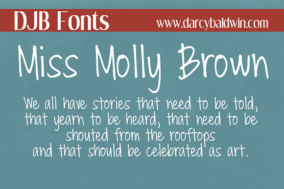 DJB Miss Molly Brown Font in Display Fonts - product preview 1