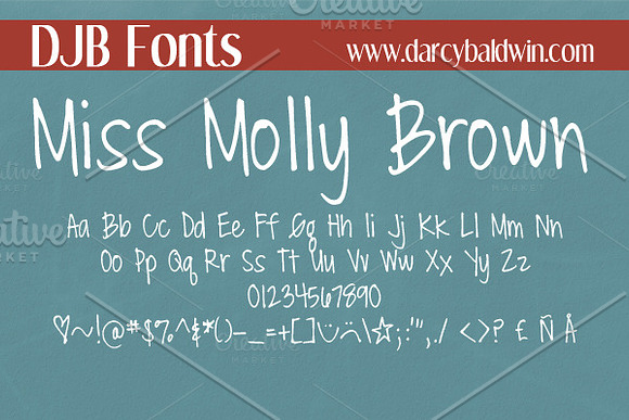 DJB Miss Molly Brown Font in Display Fonts - product preview 2