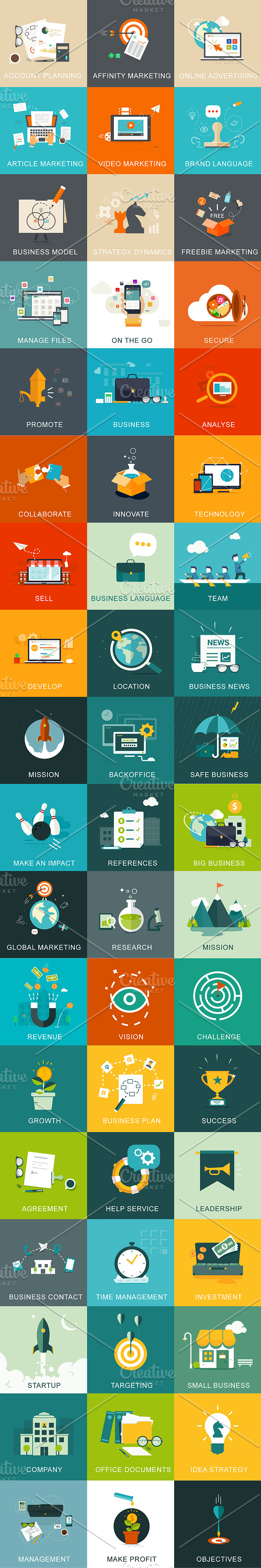 54 Business and Marketing  Concepts in Marketing Icons - product preview 1