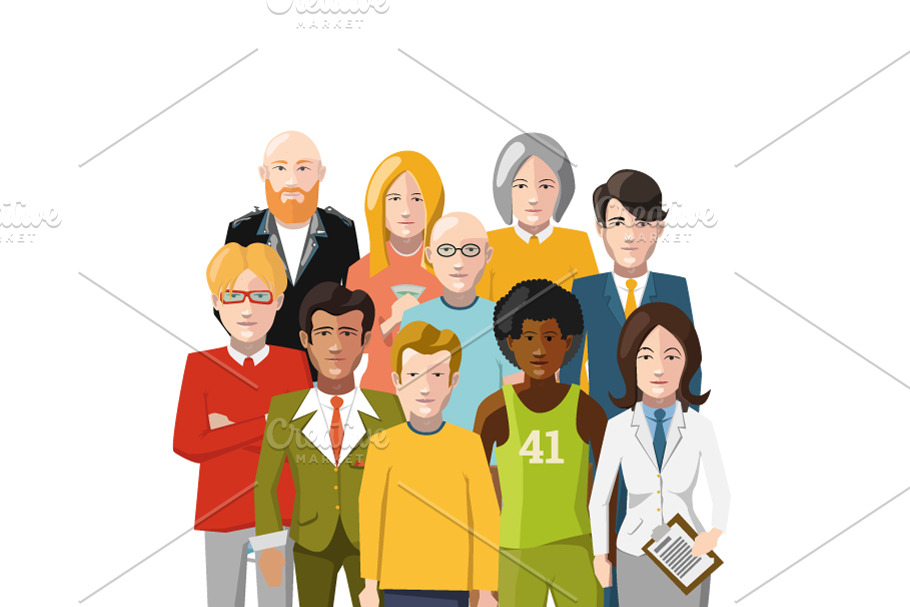 International group of people in Illustrations - product preview 8