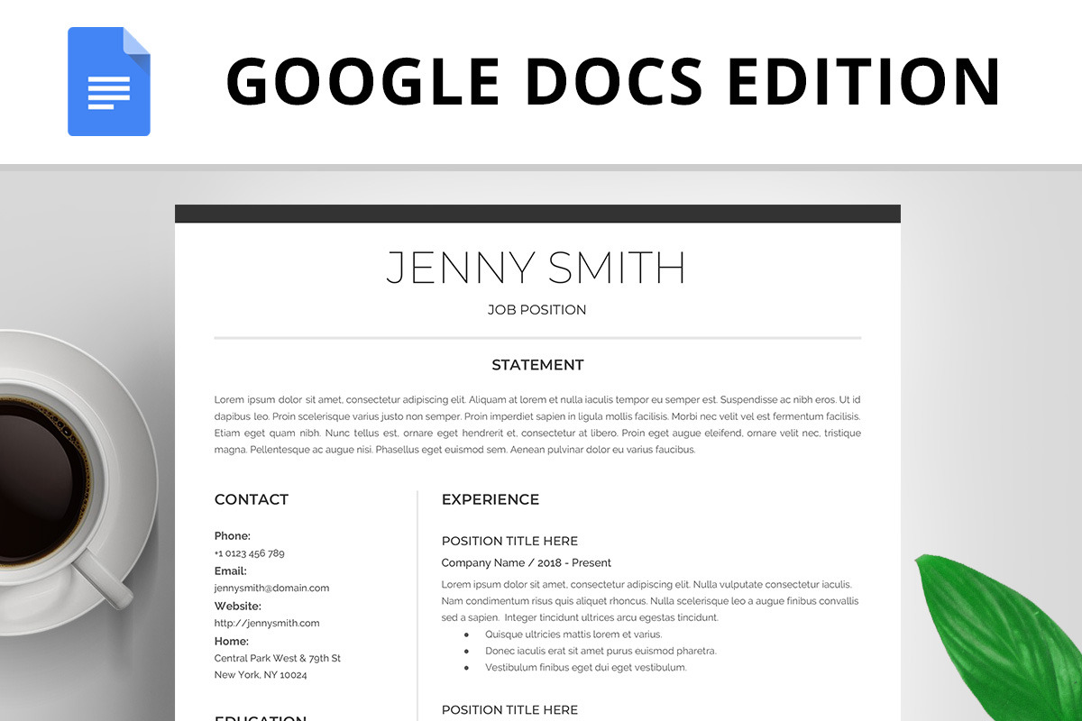 Resume Template, CV, Google Docs in Resume Templates - product preview 8