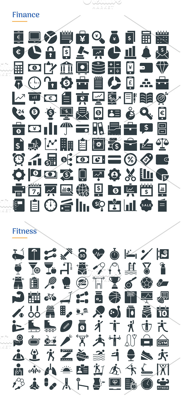 4830 Glyph Icons in Navigation Icons - product preview 6