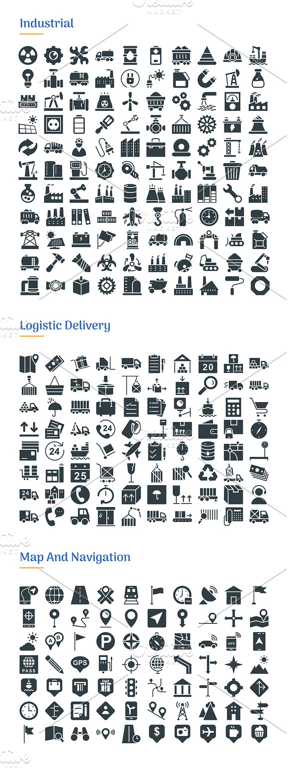 4830 Glyph Icons in Navigation Icons - product preview 11