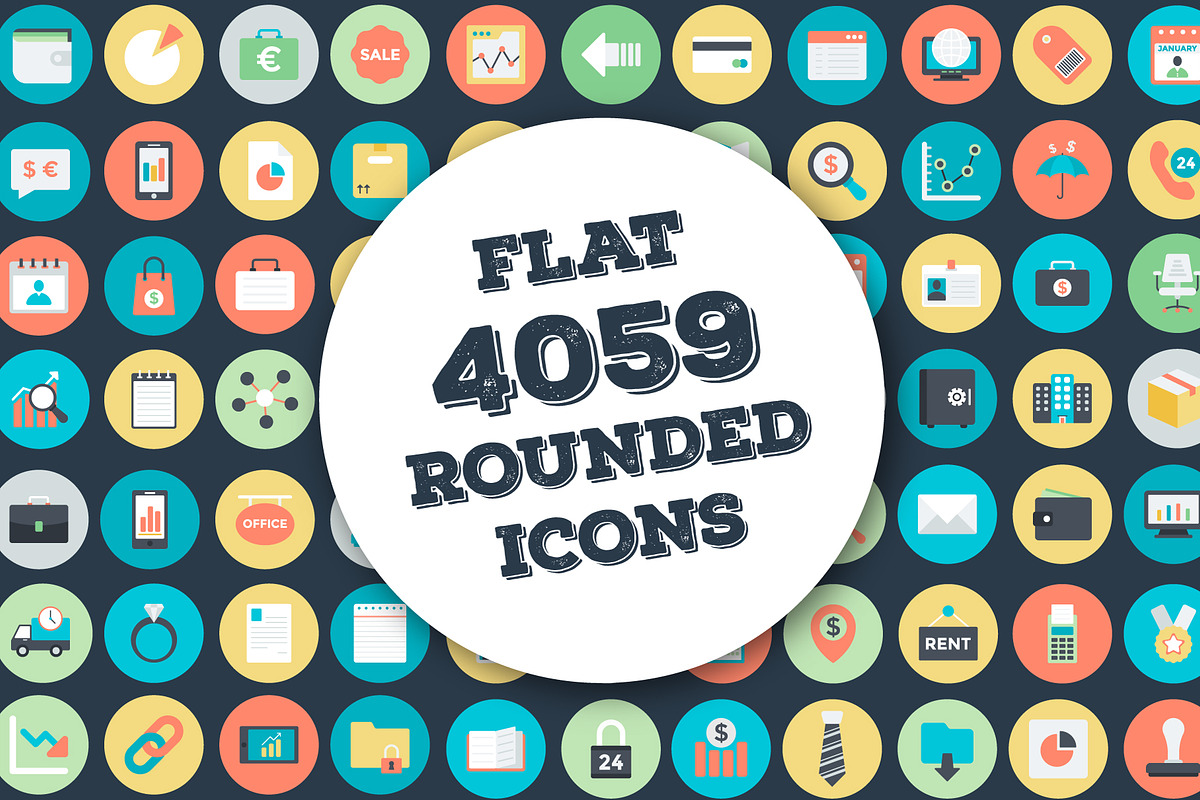 4059 Flat Rounded Vector Icons in Halloween Icons - product preview 8