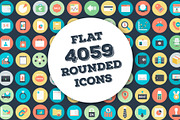 4059 Flat Rounded Vector Icons