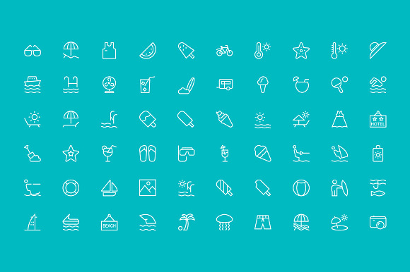 100 Summer and Beach Icons in Beach Icons - product preview 1