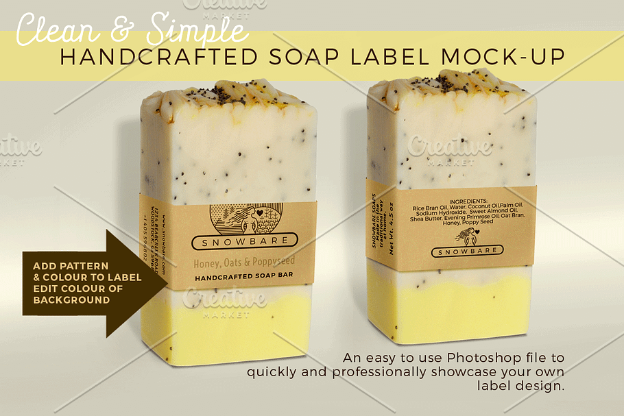 Soap Label Mockup, 2 sizes in Product Mockups - product preview 8