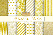 Glitter gold digital papers