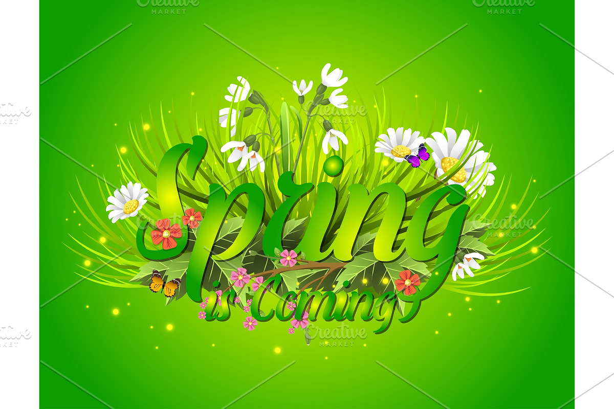 Floral spring background with text letter ornament beautiful calligraphy flower poster vector illustration. in Illustrations - product preview 8