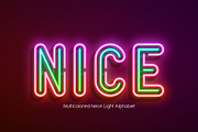 Realistic neon light alphabet