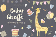 Baby Giraffe. Birthday party!