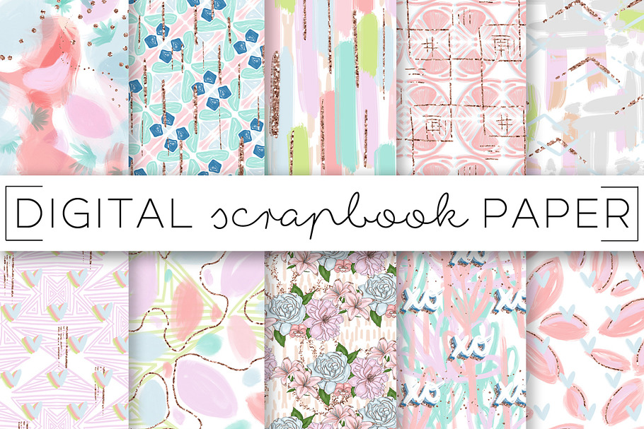Pastel Painterly Digital Papers in Patterns - product preview 8