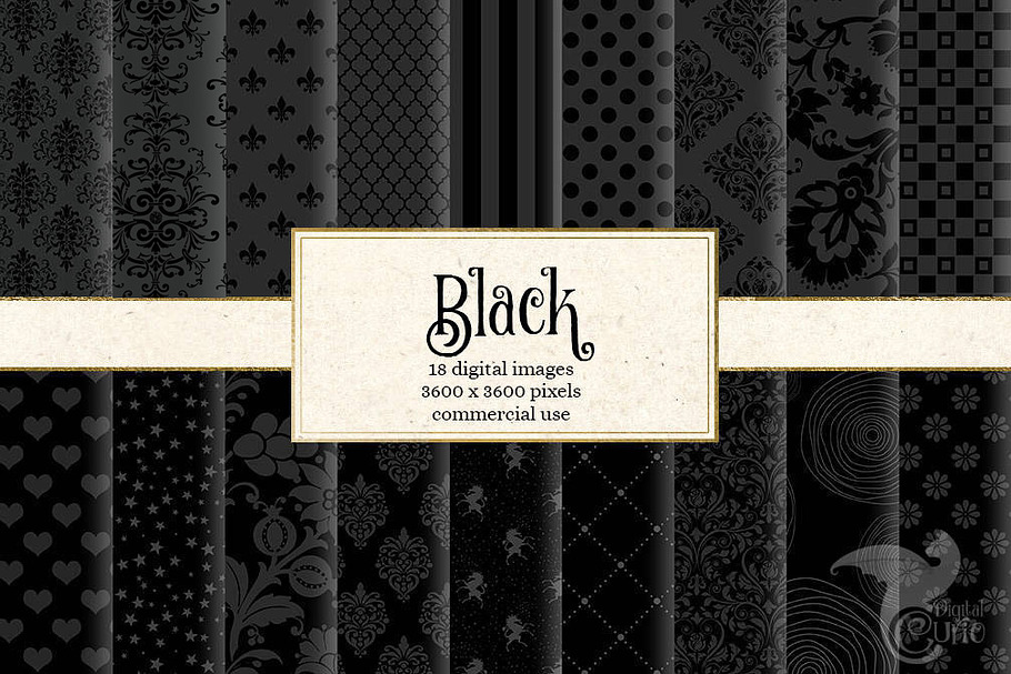 Black Digital Paper in Textures - product preview 8