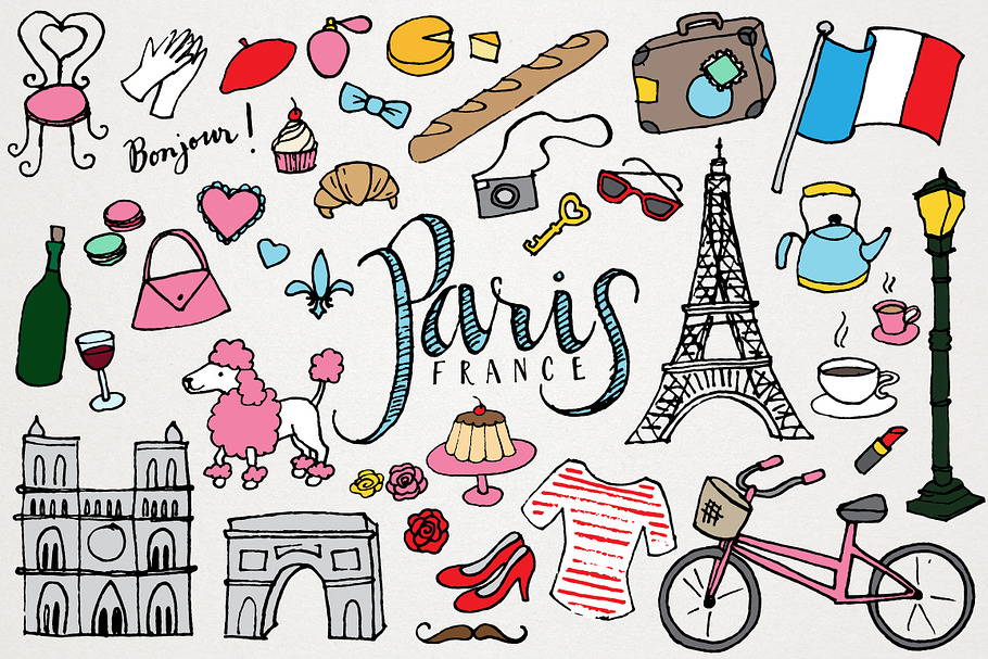 Paris France Clipart & Illustrations in Illustrations - product preview 8